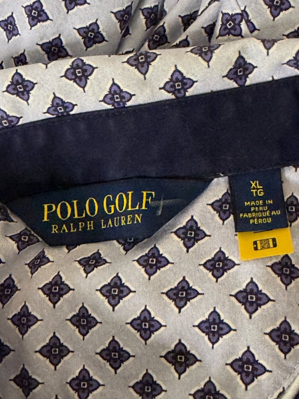 Polo Golf Ralph Lauren Mens Shirt Top Geometric Blue XL - Picture 7 of 9